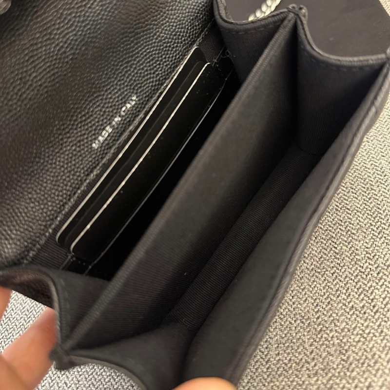 【98%新 ✨ 全網最低價】 32開 Chanel woc風琴包 22S琺瑯手柄 黑銀 荔枝皮 公文小廢包-5