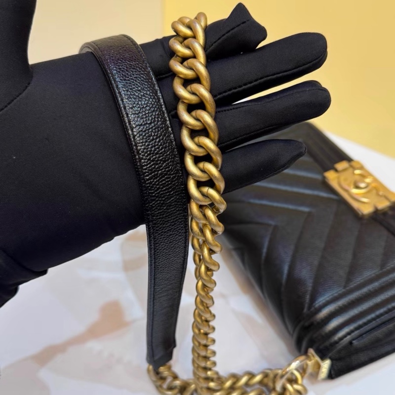 【96%新 ✨ 全網最低價】Chanel Leboy小號 24開 黑金山形紋 荔枝牛皮 鏈條包-5