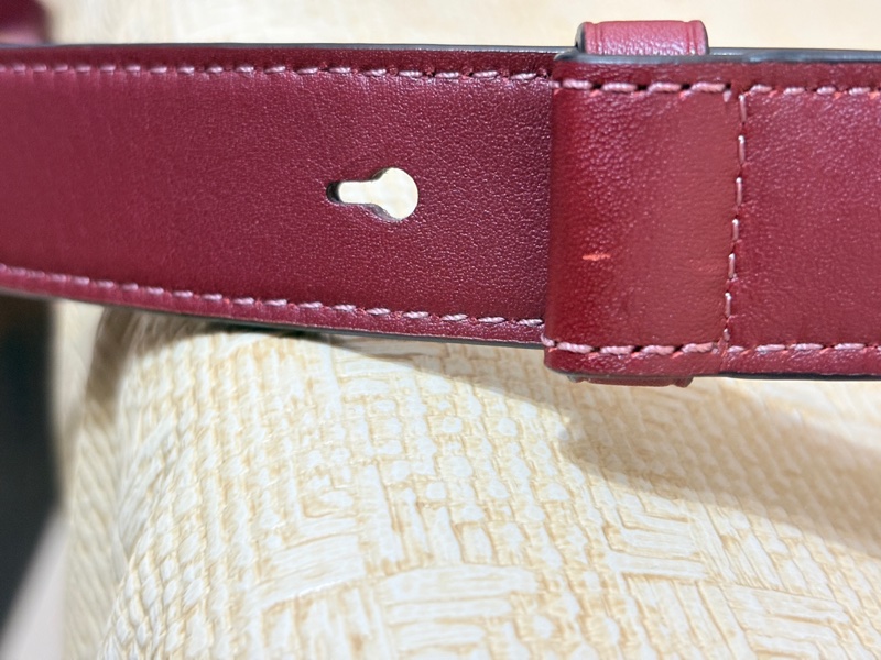 二手閒置coach紅色拼接皮革老花鍊條肩/側背包-17