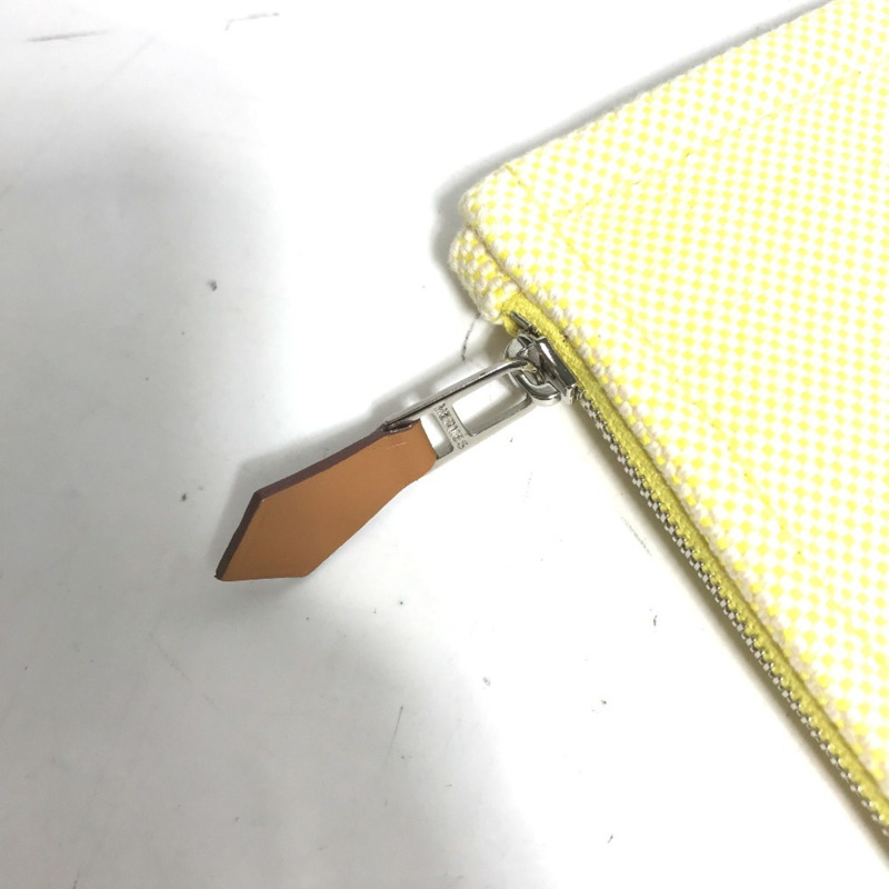 愛馬仕 (HERMES) 化妝包,H Tissage 手拿包,Toile H 印花,男女通用,檸檬黃-6