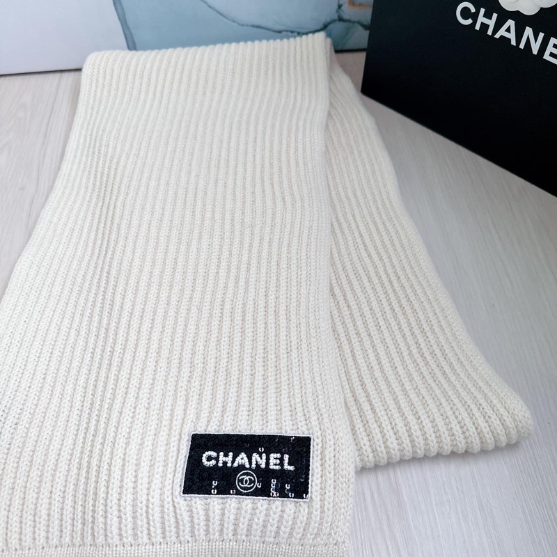 「M.Y精品」 Chanel 小香 圍巾 AA9552 奶油白-「加厚款」100%喀什米爾羊毛-6