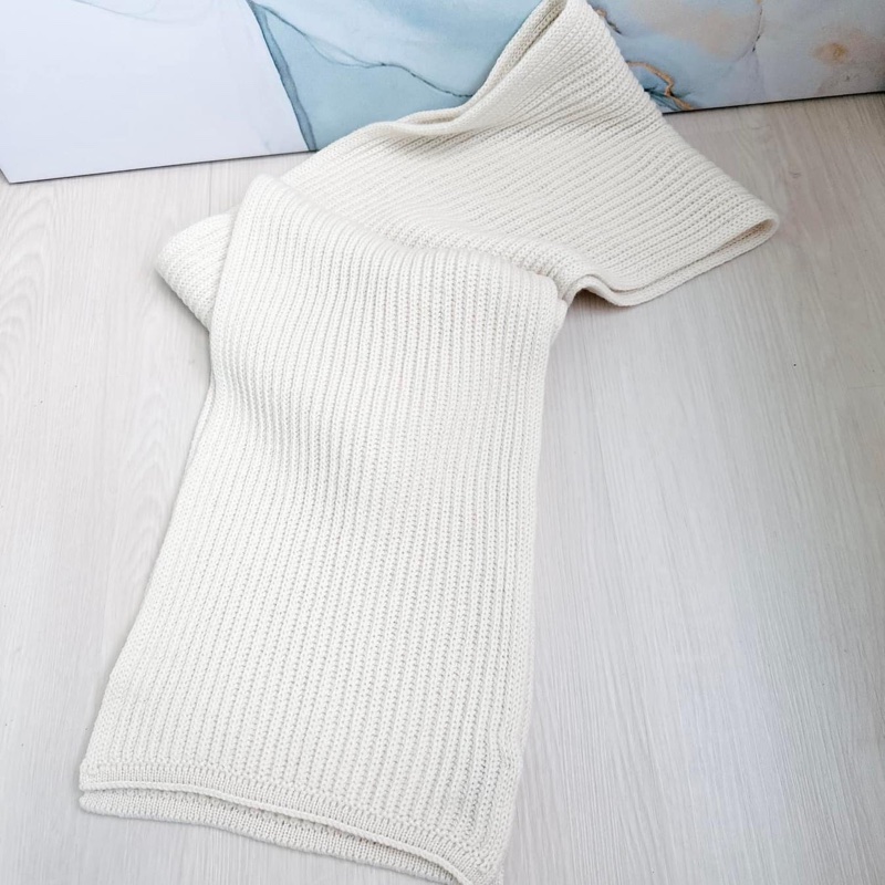 「M.Y精品」 Chanel 小香 圍巾 AA9552 奶油白-「加厚款」100%喀什米爾羊毛-7