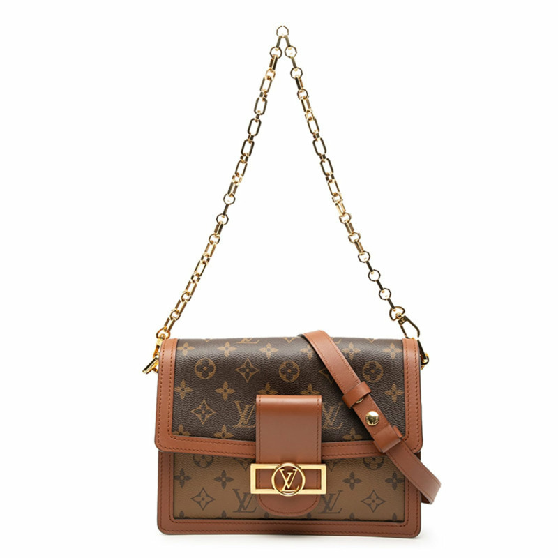 路易威登 Monogram Reverse Dauphine MM 肩背包 M45958 棕色皮革 女士 LOUIS VUITTON-0