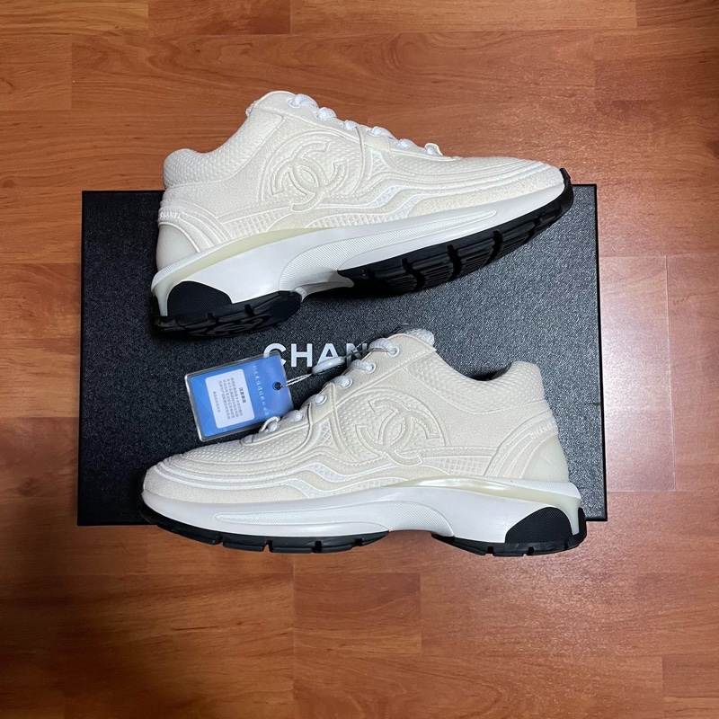 Chanel正品徽標香奈兒24s運動鞋 白色 銀角大王 尺碼：36碼 98新-0