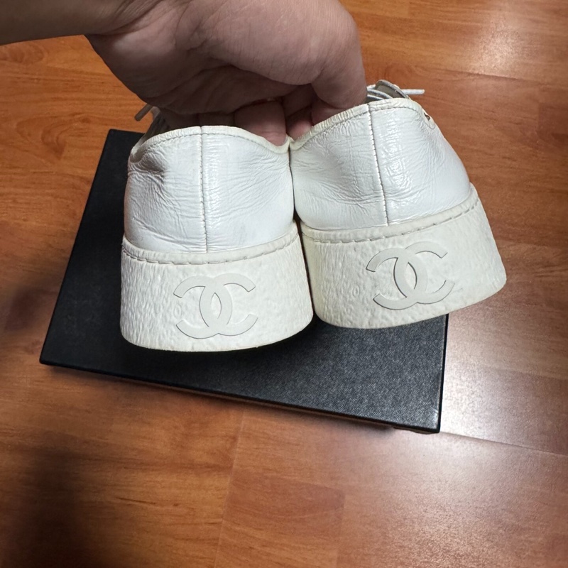 Chanel香奈兒24s大頭鞋 低幫厚底松糕板鞋 女款 白色 37.5碼-5