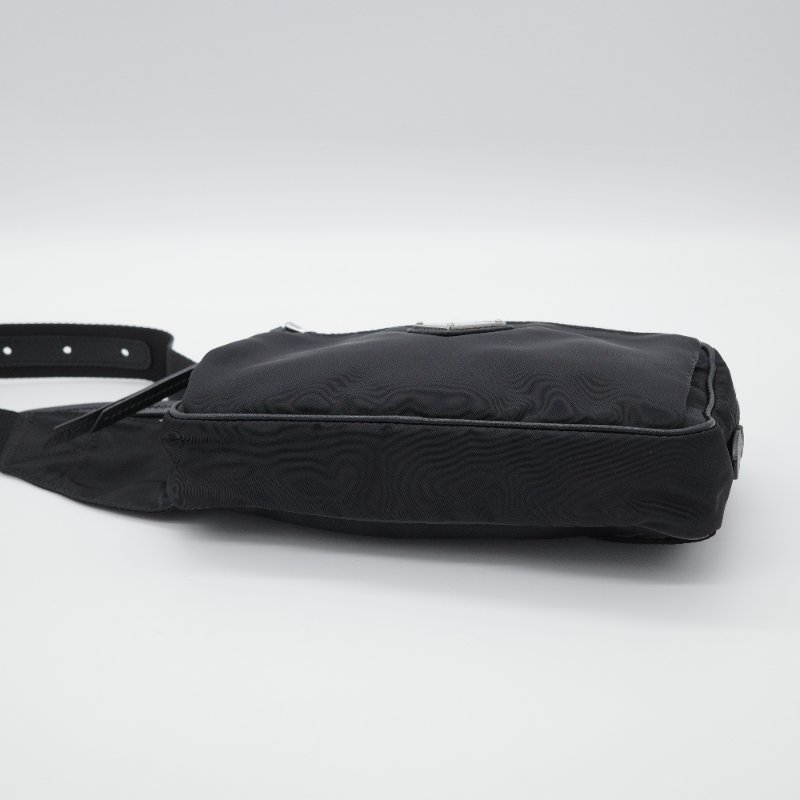 Prada 普拉達 Re-Nylon 黑色 再生尼龍  Saffiano 皮革 三用 肩斜 後背包 胸口包 腰包-4