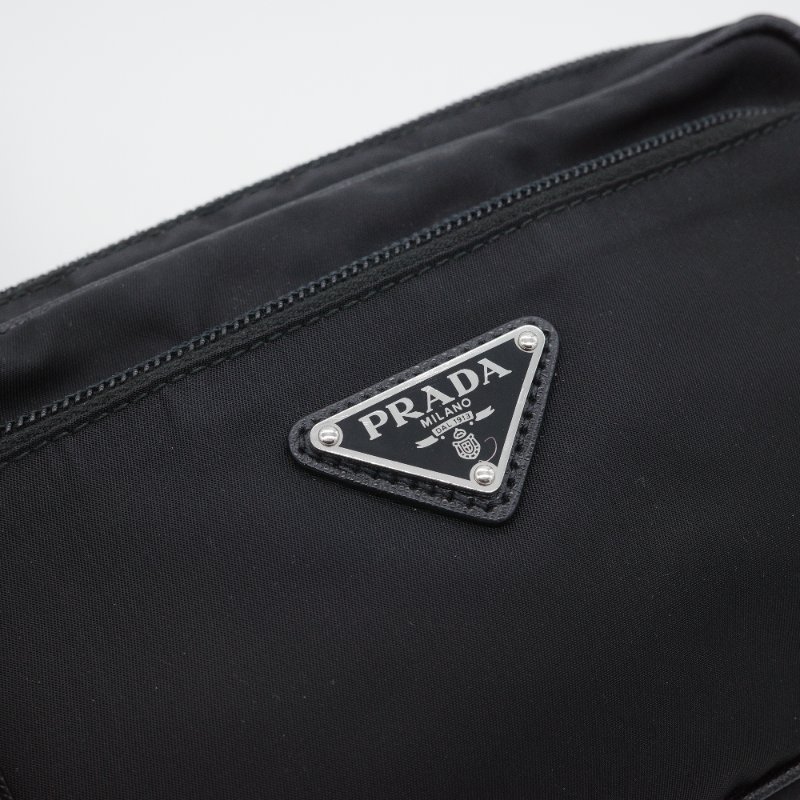 Prada 普拉達 Re-Nylon 黑色 再生尼龍  Saffiano 皮革 三用 肩斜 後背包 胸口包 腰包-6