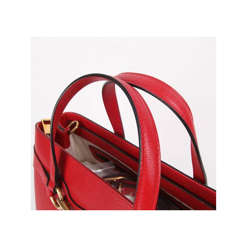 【包稅】GUCCI 馬階扣金色紅色兩用包-6