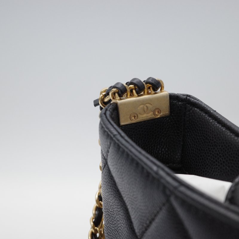 Chanel 香奈兒 Hobo 黑色 荔枝牛皮 月亮包 單肩包 腋下包-8