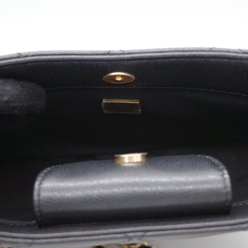 Chanel 香奈兒 Hobo 黑色 荔枝牛皮 月亮包 單肩包 腋下包-14