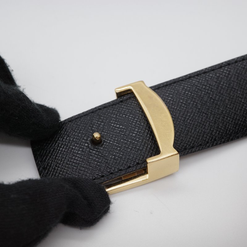 Louis Vuitton 路易威登 經典花紋 金釦 帆布 腰帶 皮帶-3