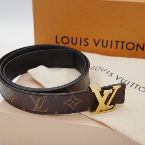 Louis Vuitton 路易威登 經典花紋  金釦 帆布 腰帶 皮帶