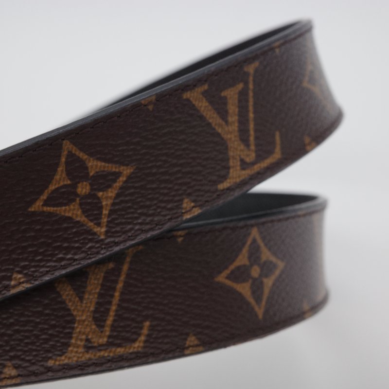 Louis Vuitton 路易威登 經典花紋 金釦 帆布 腰帶 皮帶-5