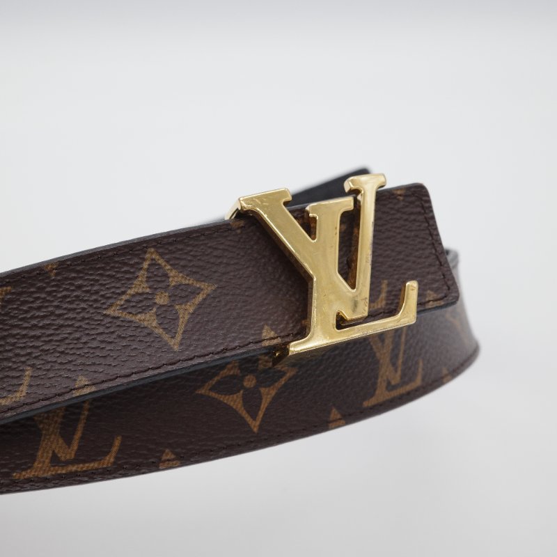 Louis Vuitton 路易威登 經典花紋 金釦 帆布 腰帶 皮帶-8