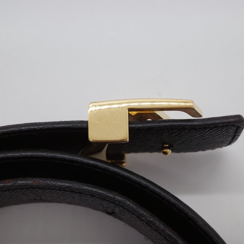 Louis Vuitton 路易威登 經典花紋 金釦 帆布 腰帶 皮帶-9