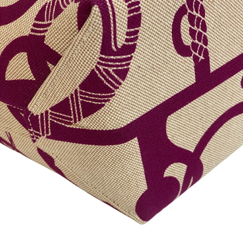 愛馬仕 B 字印記尖頂 25 手提包/托特包/肩包，米色，女士，Z0014848-4