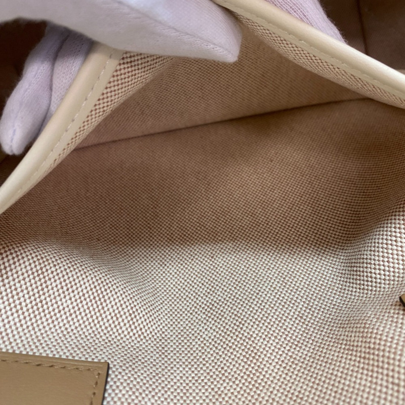 愛馬仕 B 字印記尖頂 25 手提包/托特包/肩包，米色，女士，Z0014848-7