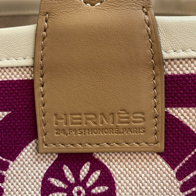 愛馬仕 B 字印記尖頂 25 手提包/托特包/肩包，米色，女士，Z0014848-9