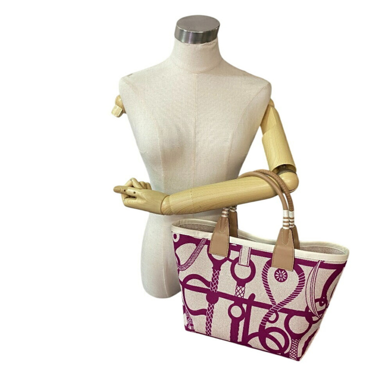 愛馬仕 B 字印記尖頂 25 手提包/托特包/肩包，米色，女士，Z0014848-12