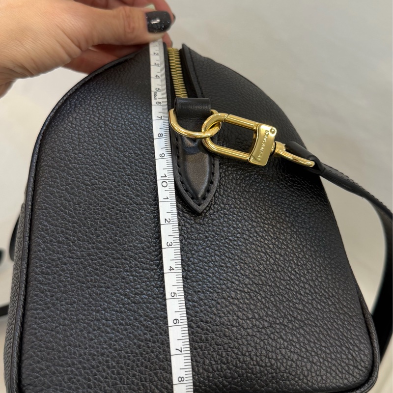 Lv 經典款 M58951 SPEEDY Bondouliere25 黑色 皮革 壓紋波士頓-5