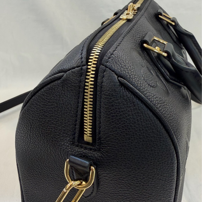 Lv 經典款 M58951 SPEEDY Bondouliere25 黑色 皮革 壓紋波士頓-22