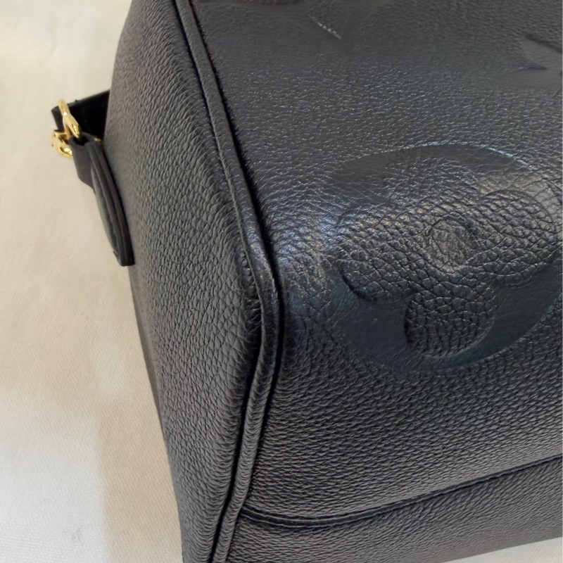 Lv 經典款 M58951 SPEEDY Bondouliere25 黑色 皮革 壓紋波士頓-24