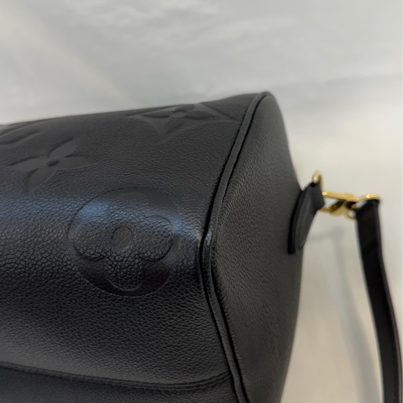 Lv 經典款 M58951 SPEEDY Bondouliere25 黑色 皮革 壓紋波士頓-28