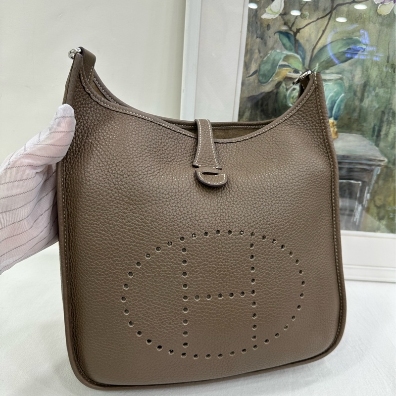 愛馬仕 evelyne 29大象灰銀扣伊芙琳單肩斜背包-6