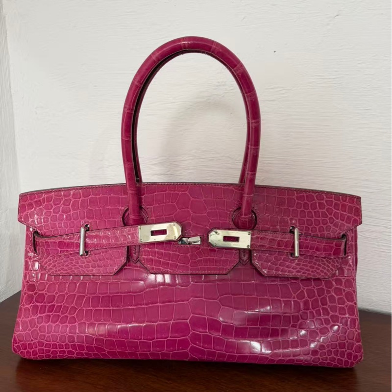 [Pre-owned] Hermes Vintage Birkin Shoulder crocodile in pink-0