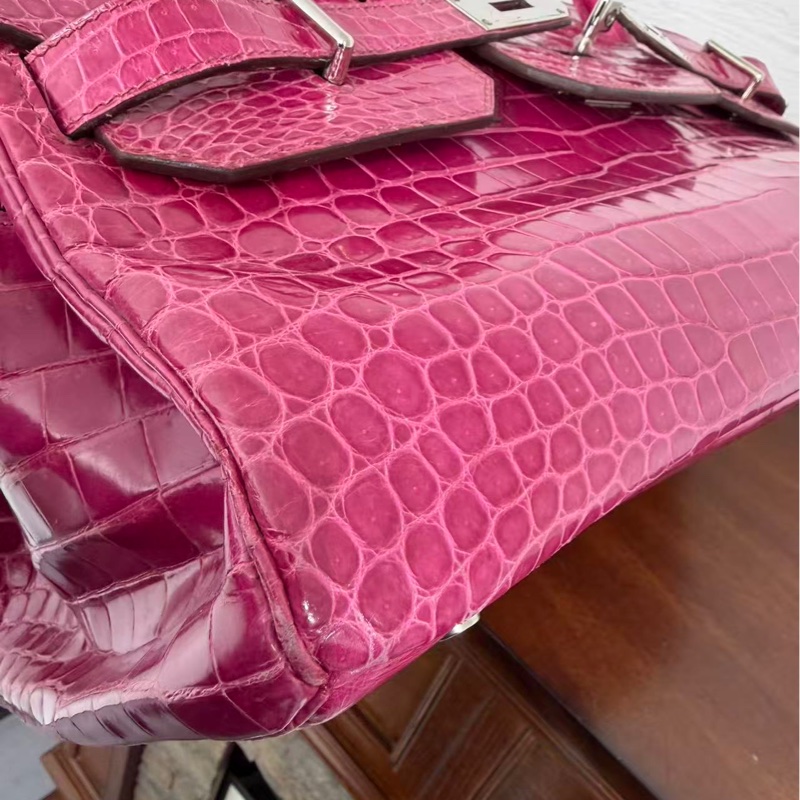 [Pre-owned] Hermes Vintage Birkin Shoulder crocodile in pink-14