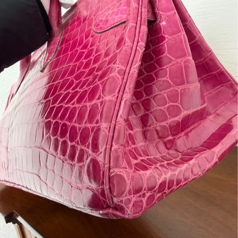 [Pre-owned] Hermes Vintage Birkin Shoulder crocodile in pink-17