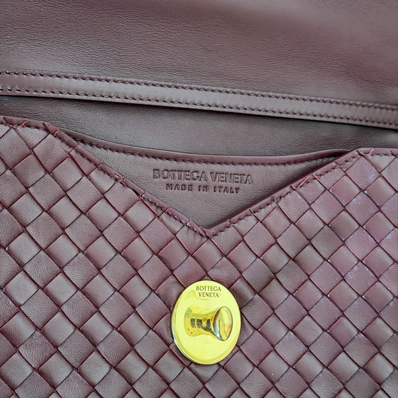 新款Bv信封手提斜背包 巴羅洛酒紅-7