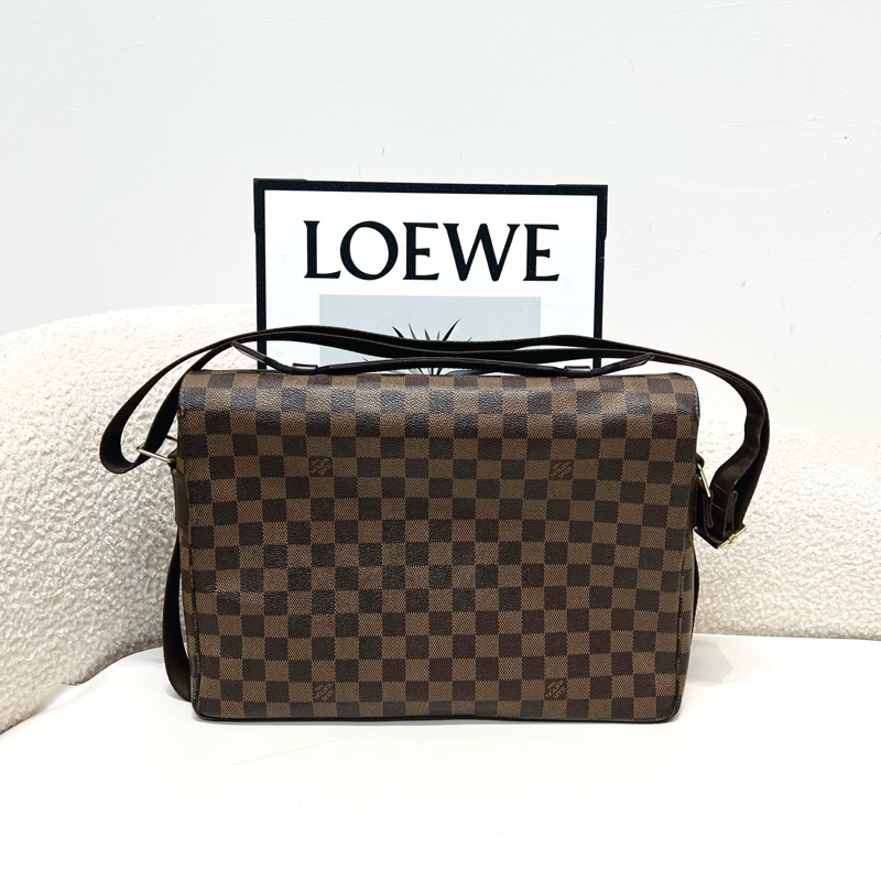 95新路易威登/LV Broadway 棕棋盤 郵差包手提包單肩斜挎包 公文包 底長35cm-1
