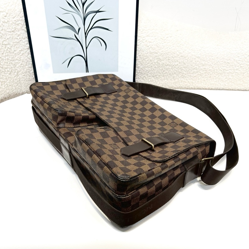 95新路易威登/LV Broadway 棕棋盤 郵差包手提包單肩斜挎包 公文包 底長35cm-5