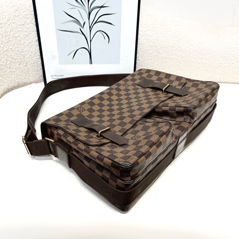 95新路易威登/LV Broadway 棕棋盤 郵差包手提包單肩斜挎包 公文包 底長35cm-6