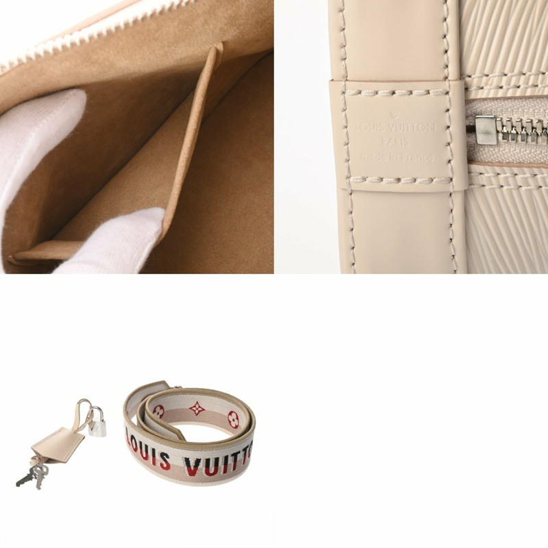 路易威登 Epi Alma BB 兩用石英白 M58706 女士真皮手提包，A級，二手，Ginzo-10