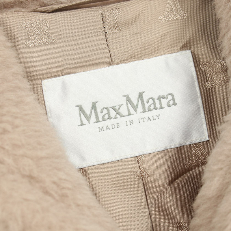MAX MARA 泰迪熊圖案其他外套 羊毛 絲綢 羊駝毛 米色 二手 女款-2