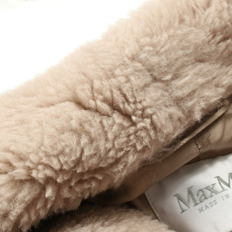 MAX MARA 泰迪熊圖案其他外套 羊毛 絲綢 羊駝毛 米色 二手 女款-5