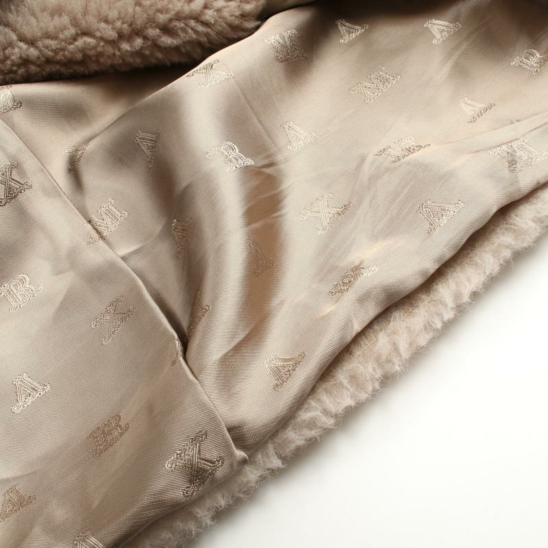 MAX MARA 泰迪熊圖案其他外套 羊毛 絲綢 羊駝毛 米色 二手 女款-6
