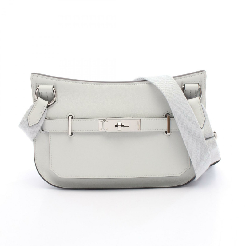 愛馬仕 Jypsiere 迷你斜挎包，Swift 皮革，灰色，二手，女士，帶五金配件。-0