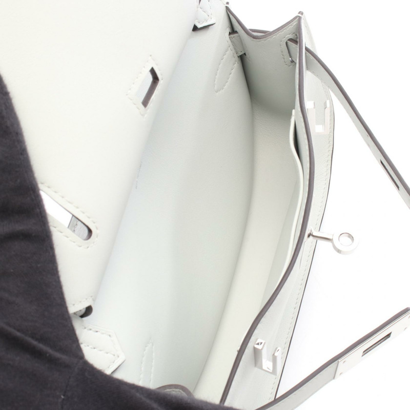 愛馬仕 Jypsiere 迷你斜挎包，Swift 皮革，灰色，二手，女士，帶五金配件。-2