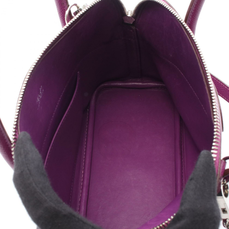 愛馬仕 Bolide27 單肩手提包，Epsom 皮革，紫色海葵圖案，二手女款，R SHW-2