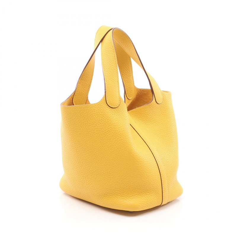 愛馬仕 Picotin Lock PM 手提包 M 碼 Taurillon Clemence 皮革 Soleil 二手 SHW-1