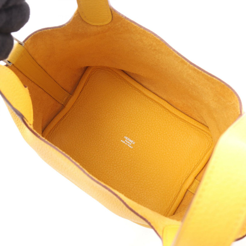 愛馬仕 Picotin Lock PM 手提包 M 碼 Taurillon Clemence 皮革 Soleil 二手 SHW-2