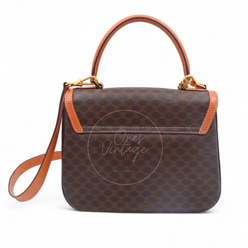 [Pre-owned] Celine Vintage Macadam Turn Lock Handbag-1