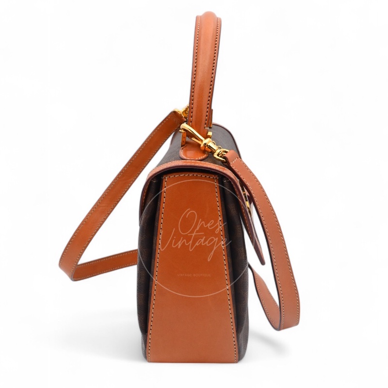 [Pre-owned] Celine Vintage Macadam Turn Lock Handbag-3