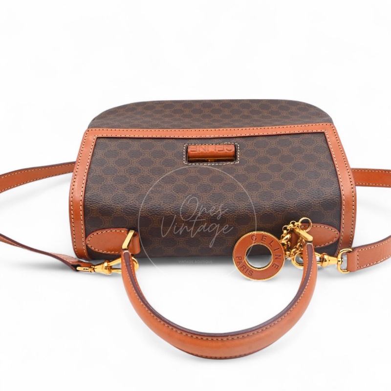 [Pre-owned] Celine Vintage Macadam Turn Lock Handbag-4
