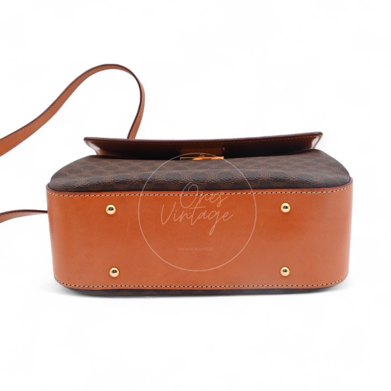 [Pre-owned] Celine Vintage Macadam Turn Lock Handbag-5