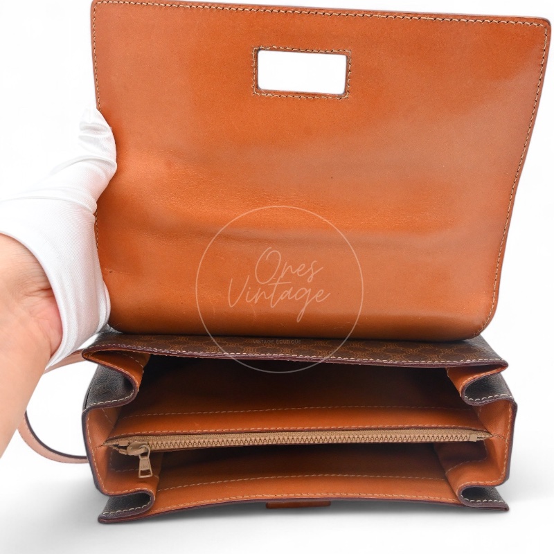 [Pre-owned] Celine Vintage Macadam Turn Lock Handbag-13