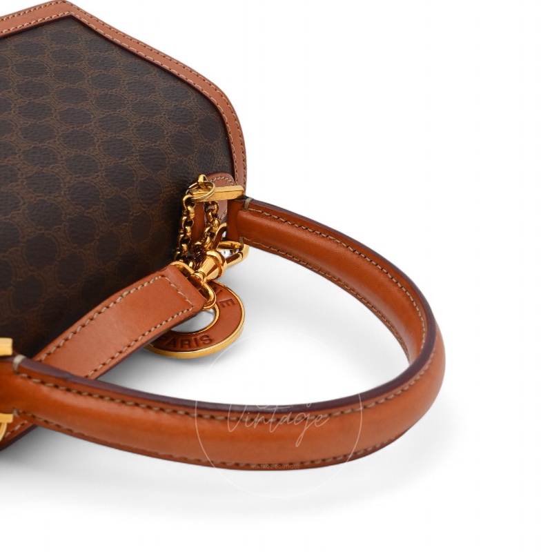 [Pre-owned] Celine Vintage Macadam Turn Lock Handbag-19